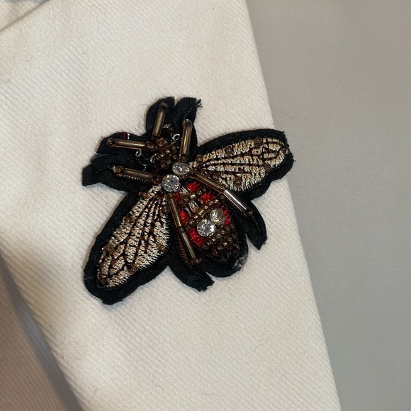 Boston Proper White Embroidered Embellished Blazer size 8 - Picture 3 of 10